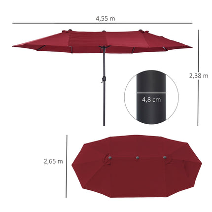 Bourgogne Ovale Gartenschirm, 460x270x240cm, Handkurbel