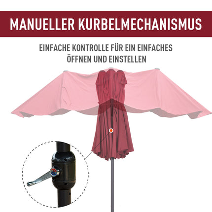 Bourgogne Ovale Gartenschirm, 460x270x240cm, Handkurbel