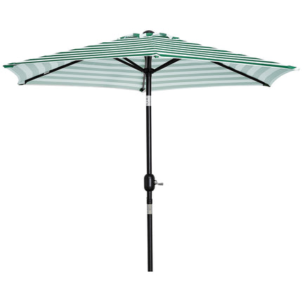 Green Stripe Steel Garden Parasol - Ø230 x 216 cm