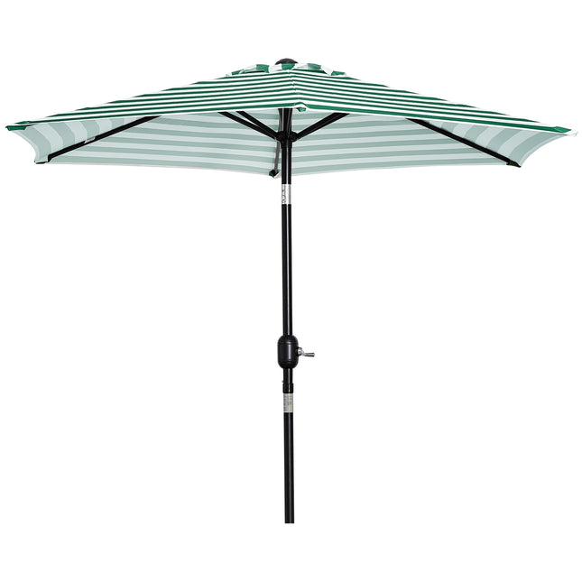 Gestreifter Sonnenschirm aus Stahl für den Garten – Ø230 x 216 cm