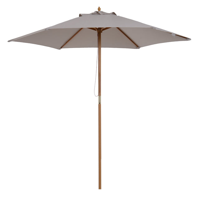 Gartenschirm, 3-lagiger Sonnenschutz, Bambus, Ø2,5x2,3 M