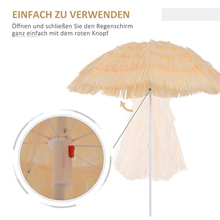 Hawaiian Beach Umbrella - 160cm, Beige, Different colors