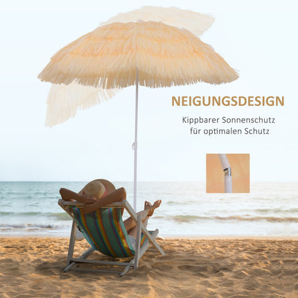 Hawaiian Beach Umbrella - 160cm, Beige, Different colors