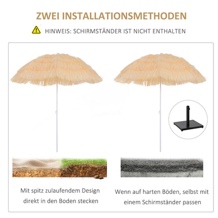 Hawaiian Beach Umbrella - 160cm, Beige, Different colors