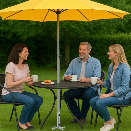 Parasol Holder with Ground Spikes, Iron Lawn Anchor