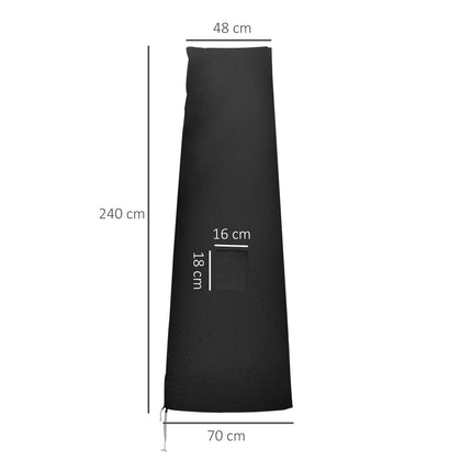 Parasol Beschermhoes Voor Parasols Tot Ø400 Cm Hoes Parasol Beschermkap Met Ritssluiting, Zakstang Oxford Stof Zwart