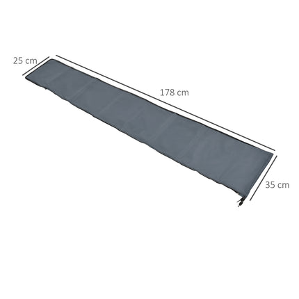 Weatherproof parasol cover with straps, zip, grey, 178x25/35cm