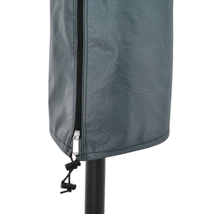 Weatherproof parasol cover with straps, zip, grey, 178x25/35cm