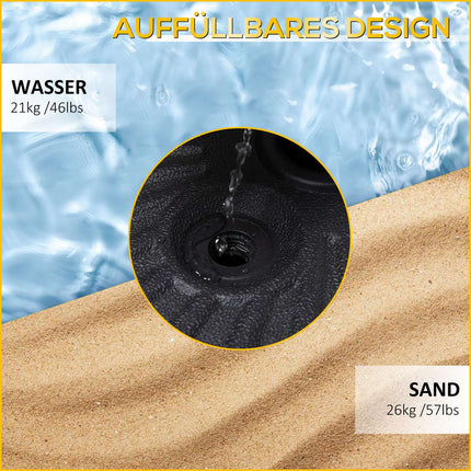Parasolvoet 21-26Kg Voor Ø38Mm Cement Zwart Ø51X30Hcm
