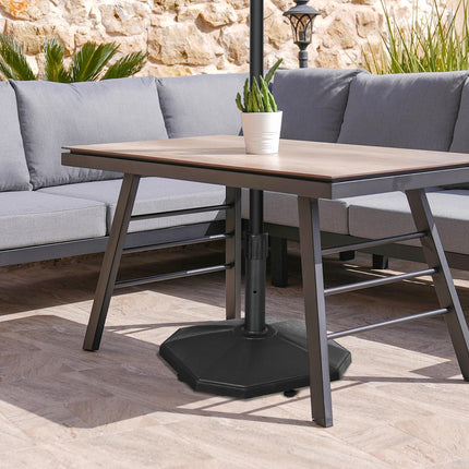 Pied de parasol 22 kg, base stable pour mâts Ø 32/34/38 mm, remplissage ciment, idéal pour jardin, noir, Ø 46 x 39 cm