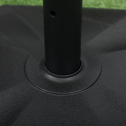 Pied de parasol 22 kg, base stable pour mâts Ø 32/34/38 mm, remplissage ciment, idéal pour jardin, noir, Ø 46 x 39 cm