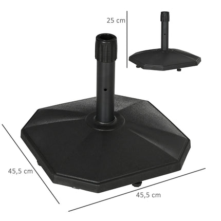 Pied de parasol 22 kg, base stable pour mâts Ø 32/34/38 mm, remplissage ciment, idéal pour jardin, noir, Ø 46 x 39 cm