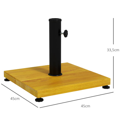 Sonnenschirmständer, 25 kg verstellbar, Holzoptik, gelb