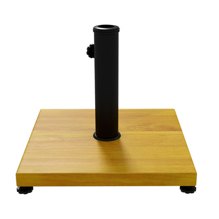 Sonnenschirmständer, 25 kg verstellbar, Holzoptik, gelb
