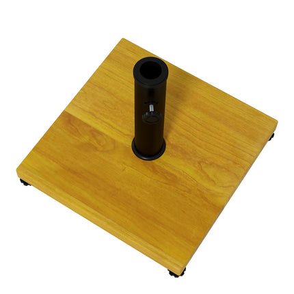 Sonnenschirmständer, 25 kg verstellbar, Holzoptik, gelb