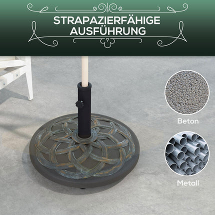 Umbrella stand with wheels, adjustable, 25 kg, bronze