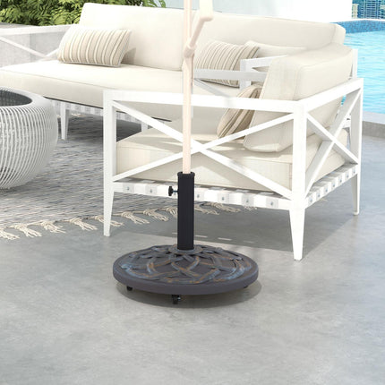 Umbrella stand with wheels, adjustable, 25 kg, bronze