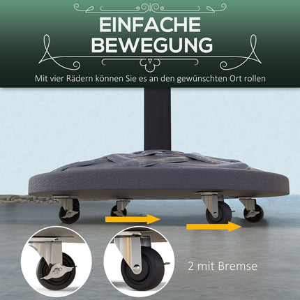 Umbrella stand with wheels, adjustable, 25 kg, bronze