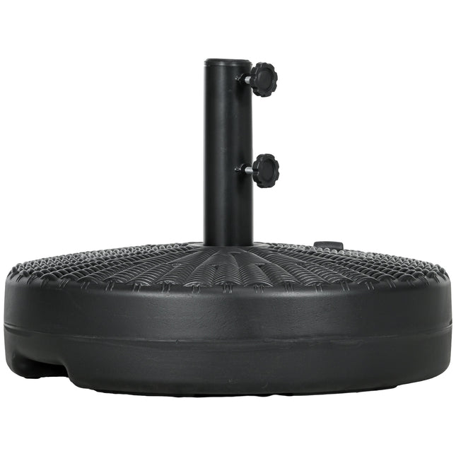 Sonnenschirmständer 29 kg, schwarz, Rattan-Optik, passend für Ø38/48 mm Stangen