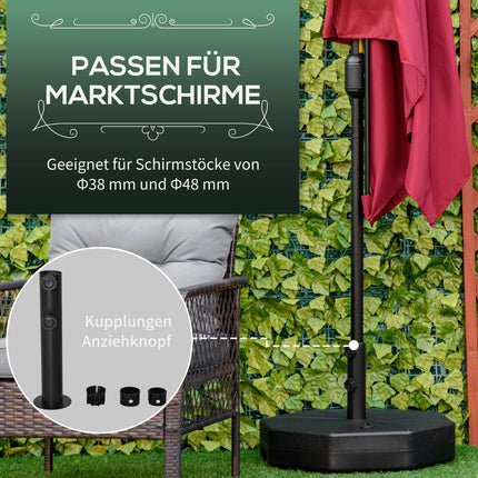 Sonnenschirmständer 40 kg für 38/48 mm Stangen, mit Wasser/Sand befüllbar