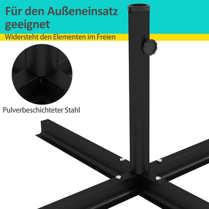 Sonnenschirmständer, Schwarz – 4 kg, Passend für Stangen Ø38–48 mm