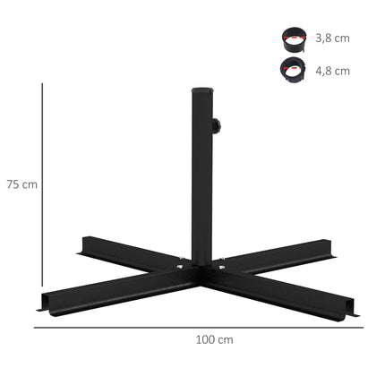 Sonnenschirmständer, Schwarz – 4 kg, Passend für Stangen Ø38–48 mm
