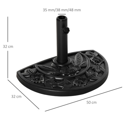 Sonnenschirmständer 9 kg, Blumendesign, Ø35/38/48 mm