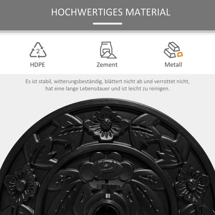 Sonnenschirmständer 9 kg, Blumendesign, Ø35/38/48 mm