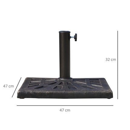 Schirmständer aus schwarzem Kunstharz, 15 kg, passend für Ø38/48 mm