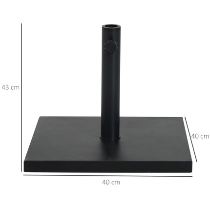 Schwarzer Schirmständer aus Metall und Zement, 13 kg, passend für Ø35-48 mm