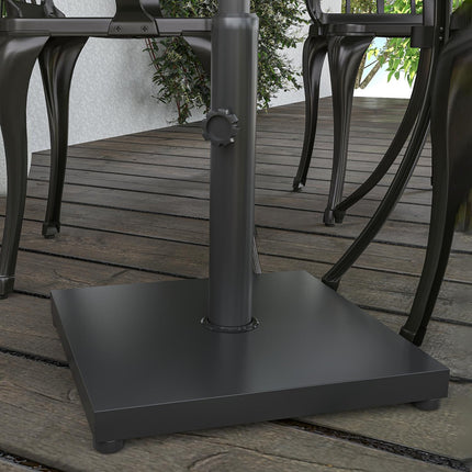 Schwarzer Schirmständer aus Metall und Zement, 13 kg, passend für Ø35-48 mm