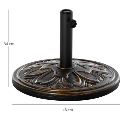 Antiker Bronze-Schirmständer, 13 kg, passend für Stangen von Ø35-48mm