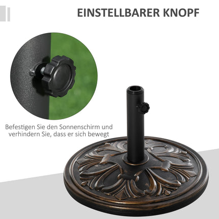 Antiker Bronze-Schirmständer, 13 kg, passend für Stangen von Ø35-48mm