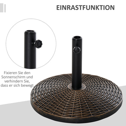 Hochbelastbarer Sonnenschirmständer in Rattan-Optik, 25 kg, Ø53 x 40 cm