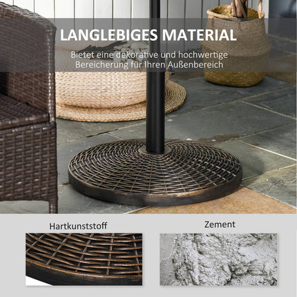 Hochbelastbarer Sonnenschirmständer in Rattan-Optik, 25 kg, Ø53 x 40 cm