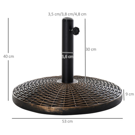 Hochbelastbarer Sonnenschirmständer in Rattan-Optik, 25 kg, Ø53 x 40 cm