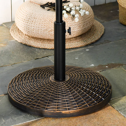 Hochbelastbarer Sonnenschirmständer in Rattan-Optik, 25 kg, Ø53 x 40 cm