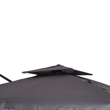 Parasol déporté, UV50+, Roma avec pied et 4 lests, housse de protection incluse, aluminium, 270 x 270 x 260 cm