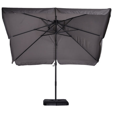 Parasol déporté, UV50+, Roma avec pied et 4 lests, housse de protection incluse, aluminium, 270 x 270 x 260 cm