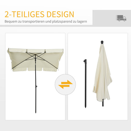 Sonnenschirm mit UV-Schutz, zusammenklappbar, für Balkon und Strand