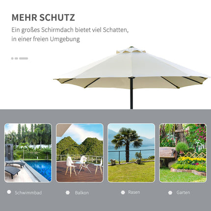 Großer ovaler Gartenschirm - 440x260cm, LED, Cremeweiß
