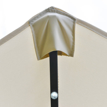 Großer ovaler Gartenschirm - 440x260cm, LED, Cremeweiß