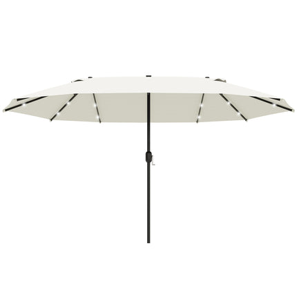 Großer ovaler Gartenschirm - 440x260cm, LED, Cremeweiß