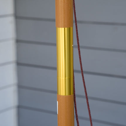 Wooden patio umbrella, 300 cm, Bamboo frame, Khaki