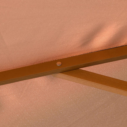 Wooden patio umbrella, 300 cm, Bamboo frame, Khaki
