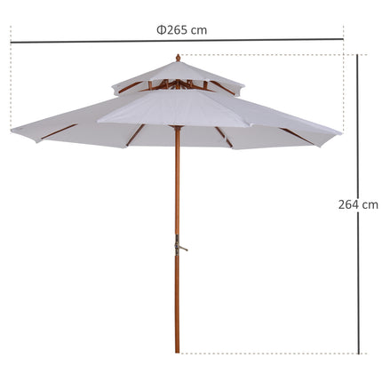 Gartenschirm, Doppel-Dach, creme