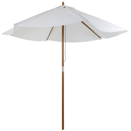 Gartenschirm, Bambus & Polyester, Ø2,5 x 2,3 m, Weiß
