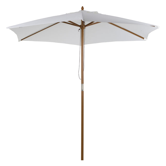 Garden parasol, Bamboo & Polyester, Ø2.5 x 2.3 m, White