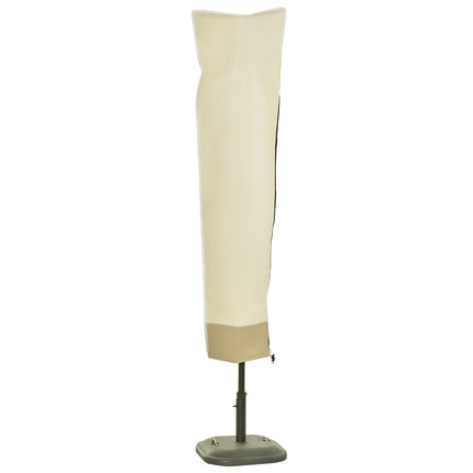 Sonnenschirmhülle mit Reißverschluss, strapazierfähiges Oxford-Gewebe, Beige/Kaffee