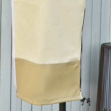 Sonnenschirmhülle mit Reißverschluss, strapazierfähiges Oxford-Gewebe, Beige/Kaffee